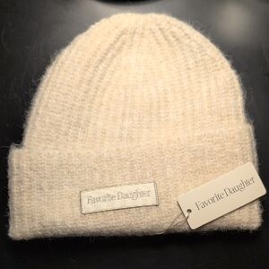 Favorite Daughter Cream Knit Beanie Wool Blend (NWT)